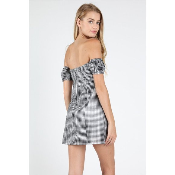 Honey Punch Off the Shoulder Gingham Dress - Picture 4 of 5